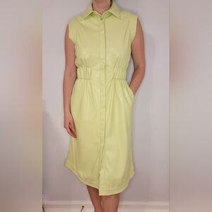 NWT House of Harlow 1960 Green Vegan Leather Midi Dress Size S
